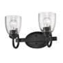 Thumbnail4 of Parrish 13 7/8" Wide 2-Light Vanity Light in Matte Black with Seeded G more views
