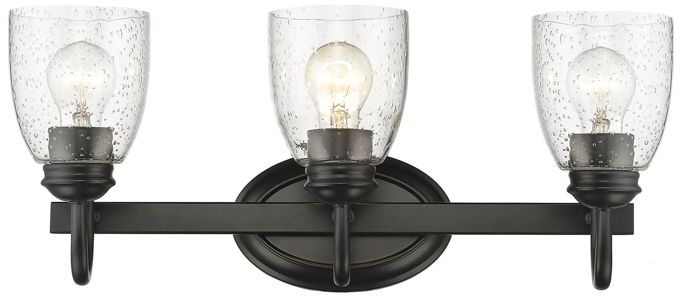 Parrish 20 3/4" Wide Matte Black 3-Light Vanity Bath Light
