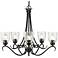 Parrish 27 1/4" Wide Matte Black 5-Light Chandelier With Seeded Glass