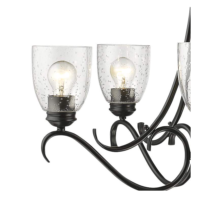 Image 2 Parrish 27 1/4 inch Wide Matte Black 5-Light Chandelier With Seeded Glass more views