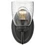 Parrish 4 3/4" Wide 1-Light Wall Sconce in Matte Black with Seeded Gla