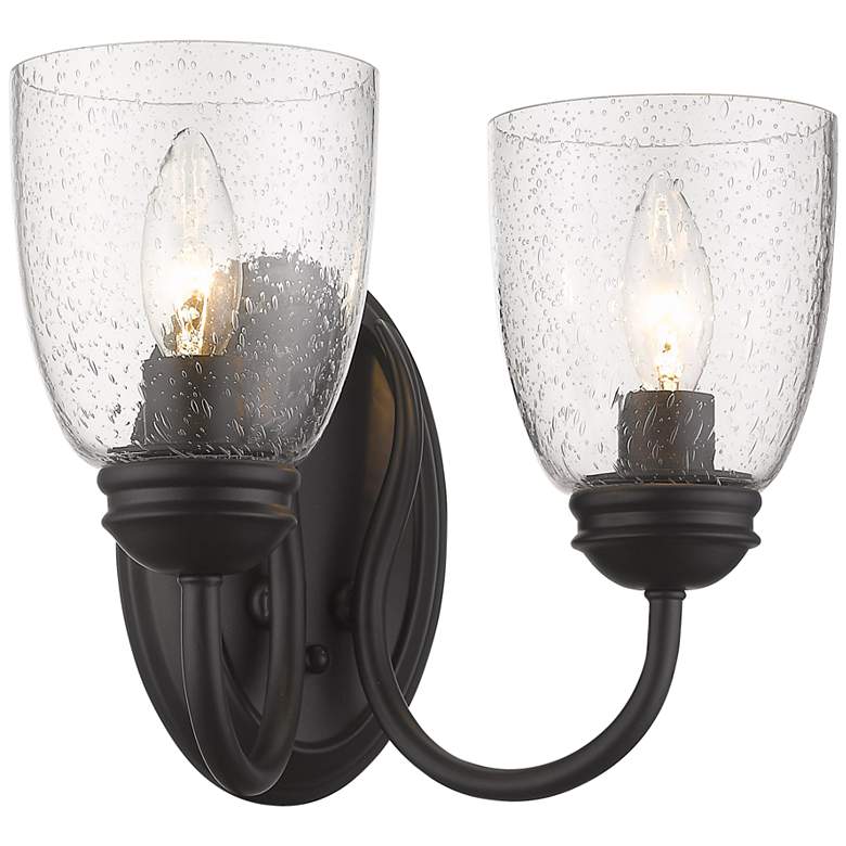 Image 1 Parrish 8 1/2 inch High Matte Black Wall Sconce