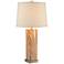 Parrish Brown Faux Marble Column Table Lamp