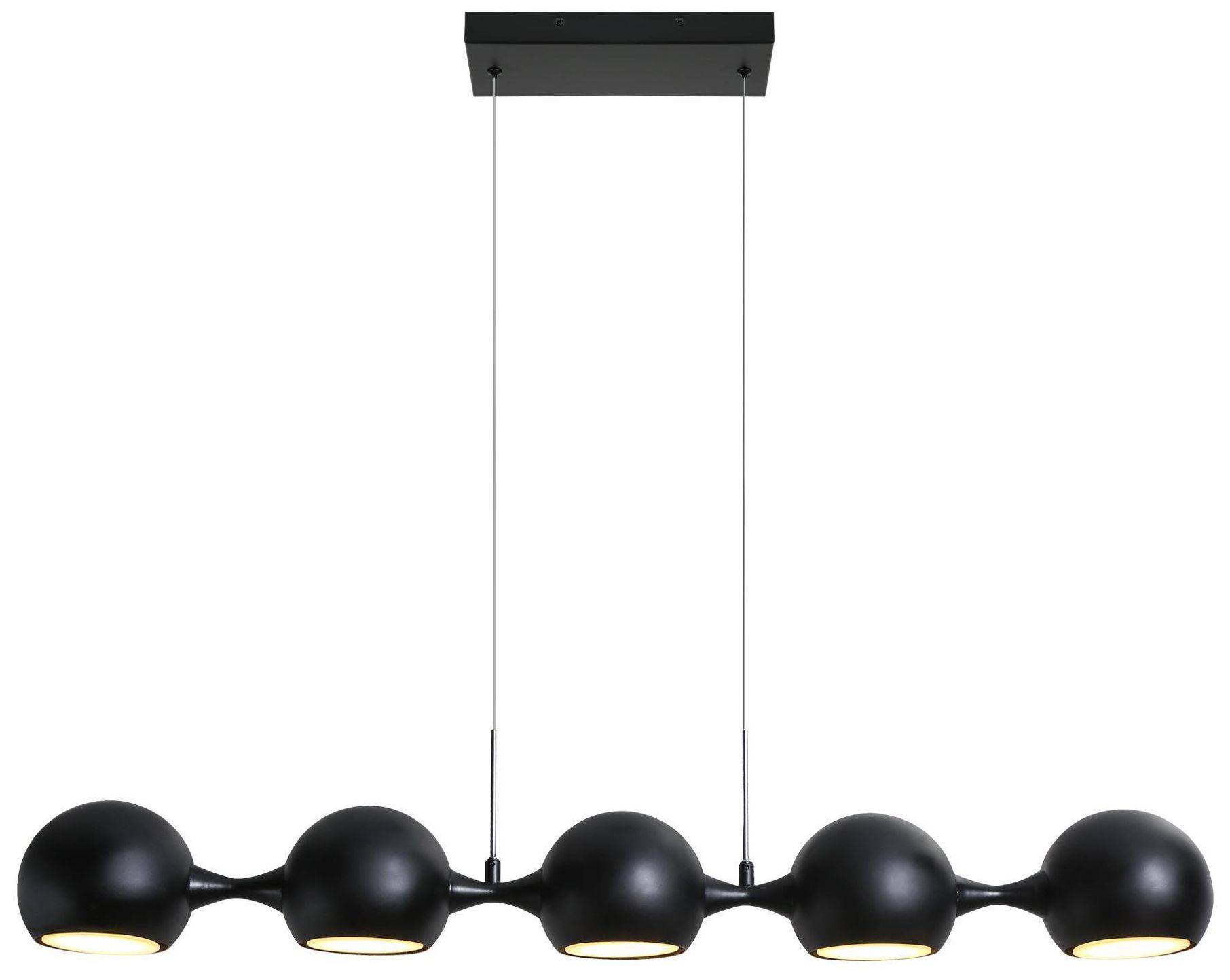 Image 2 Parro 40.7" Wide Black LED 5-Light Linear Island Chandelier more views