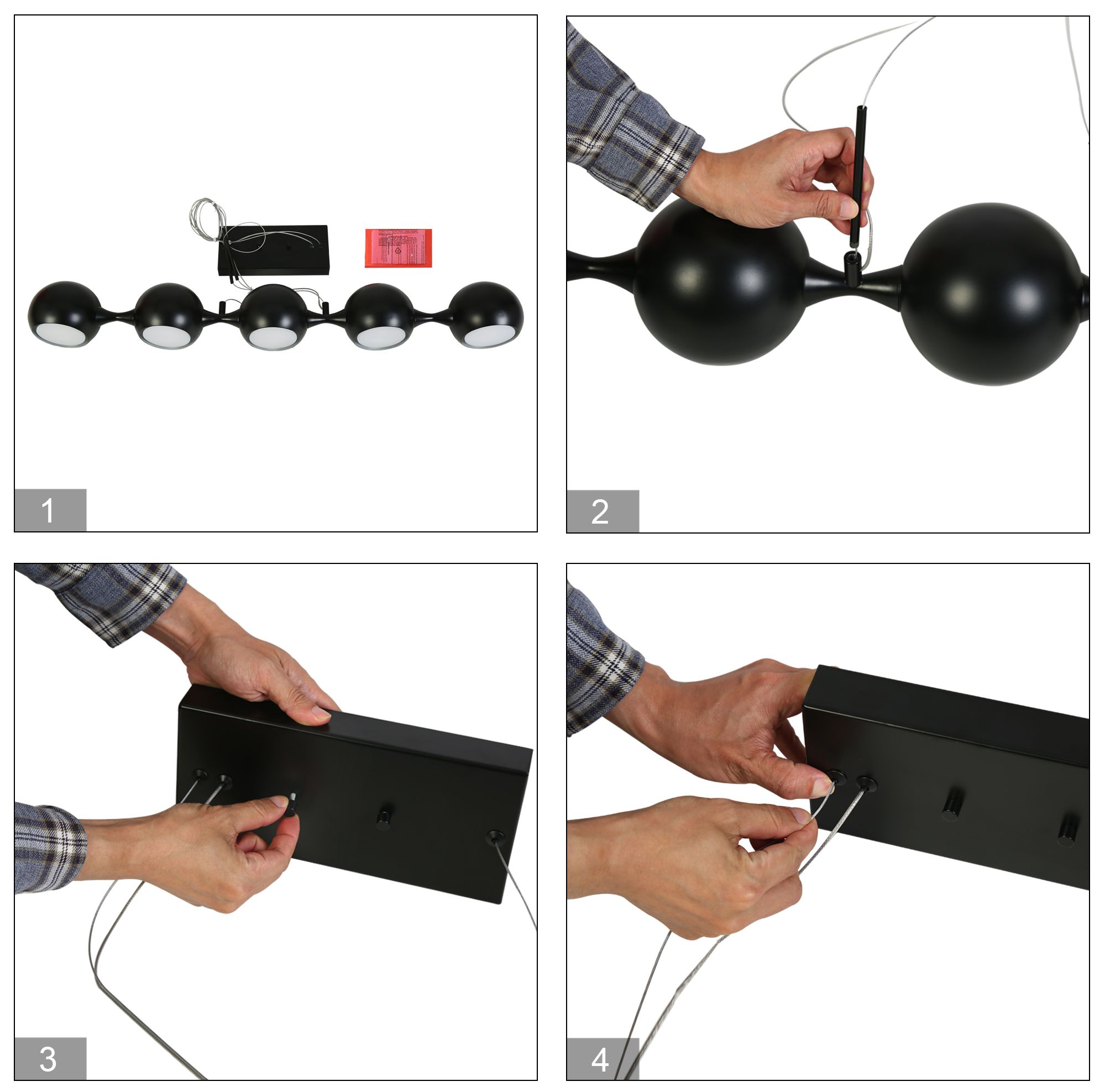 Image 7 Parro 40.7" Wide Black LED 5-Light Linear Island Chandelier more views