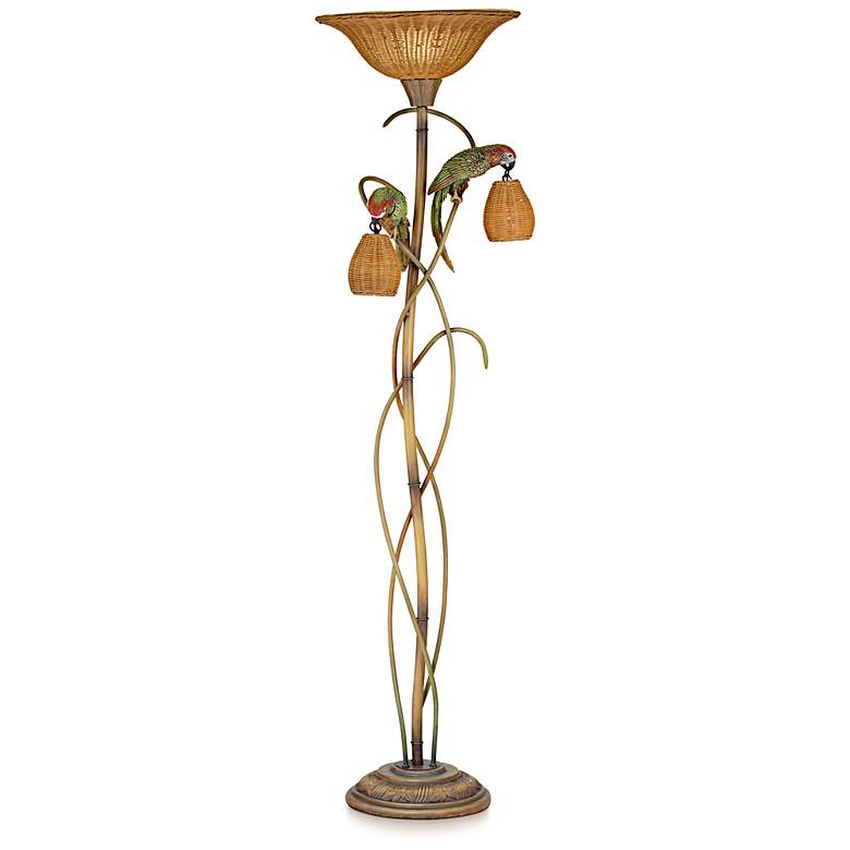 Image 1 Parrot Paradise Torchiere Floor Lamp in Multi-Color