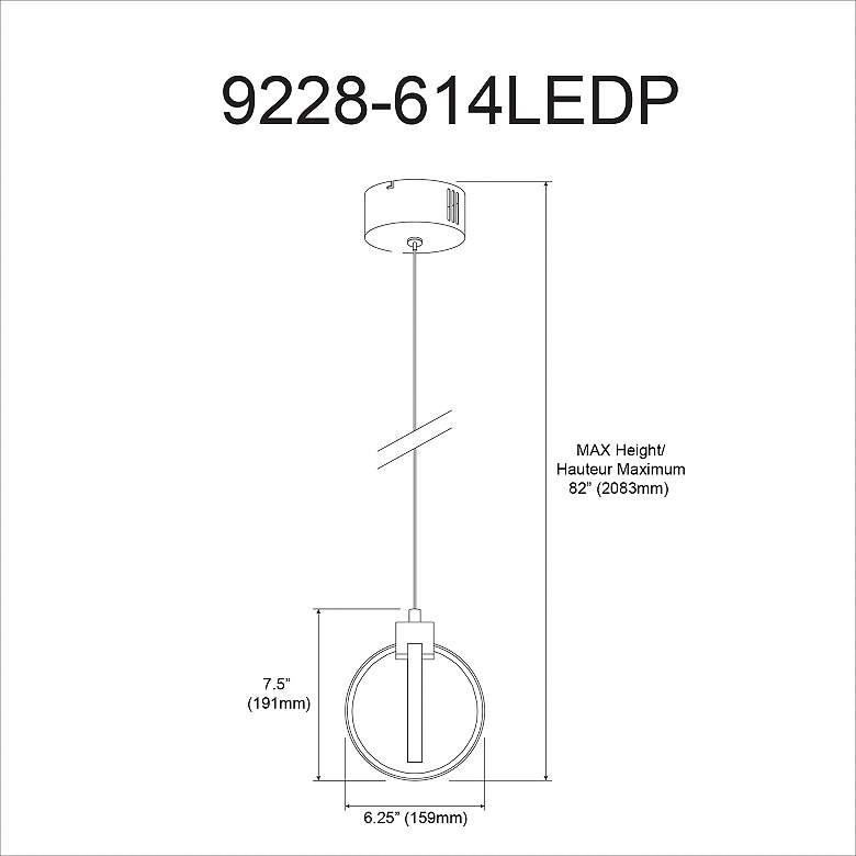 Image 3 Parson 6.25" Wide Matte Black 14W LED Pendant more views