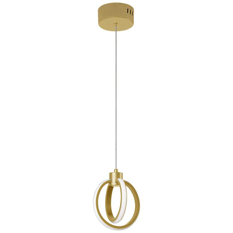 Image 1 Parson 6 1/4" Wide Aged Brass LED Mini Pendant