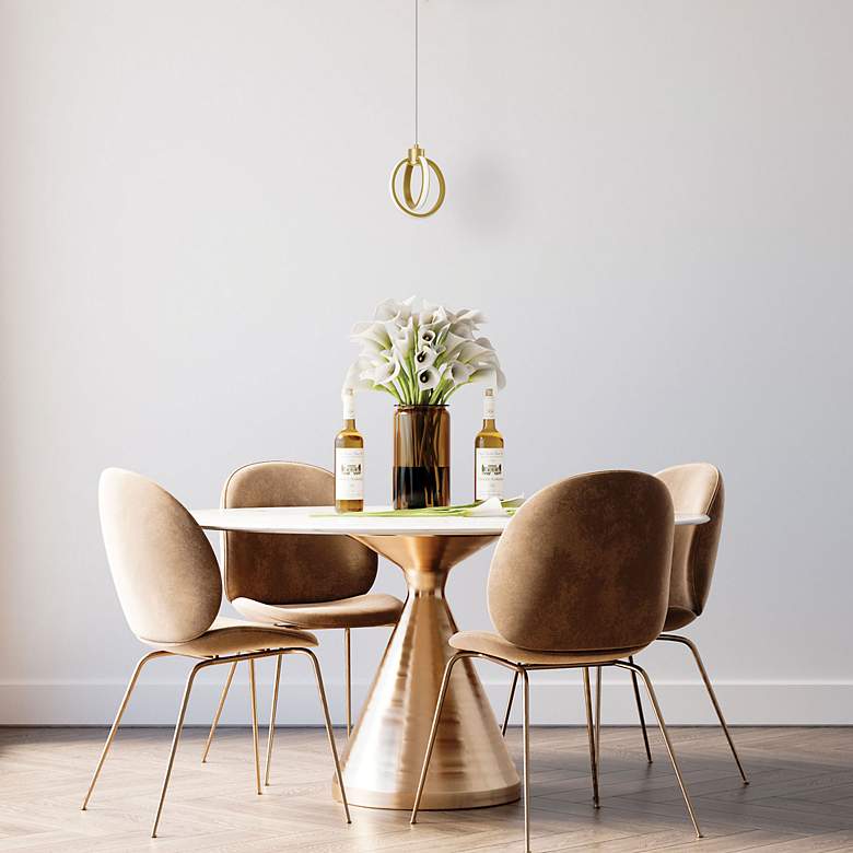 Image 2 Parson 6 1/4" Wide Aged Brass LED Mini Pendant more views