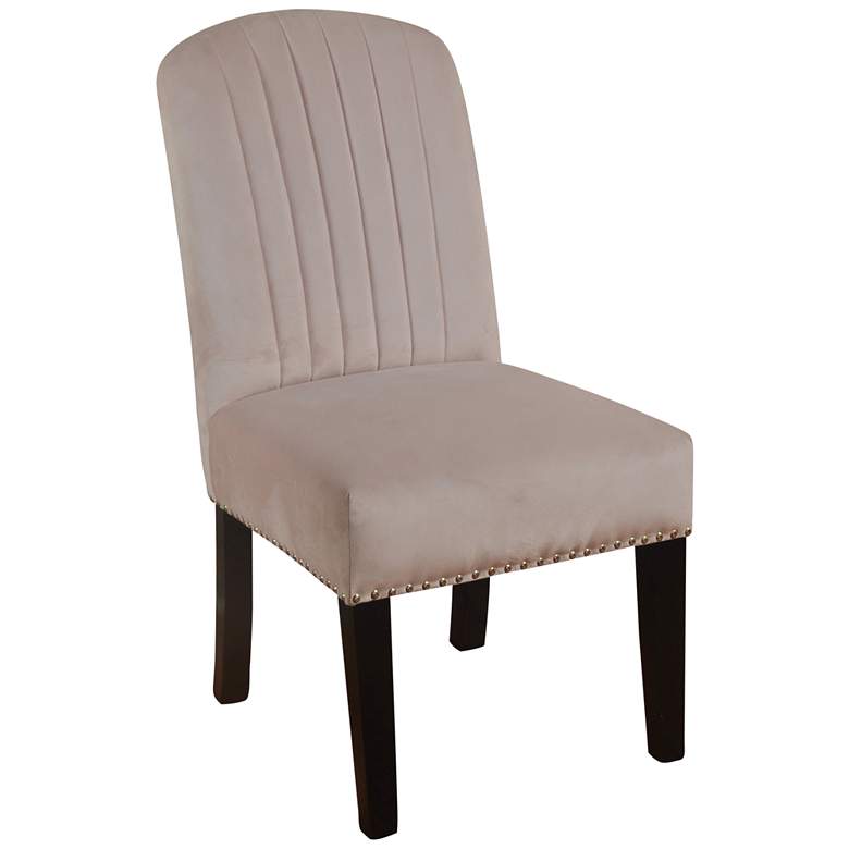Image 1 Parson Blush Velvet Channel Back Dining Chair