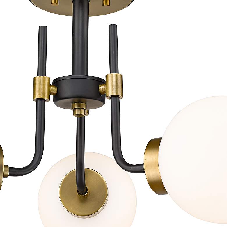 Image 5 Parsons 22" Wide Matte Black Brass 3-Light Ceiling Light more views