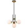 2_Parsons 22"W Matte Black and Olde Brass 4-Light Chandelier