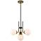 Parsons 22"W Matte Black and Olde Brass 4-Light Chandelier