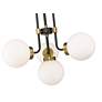 7_Parsons 22"W Matte Black and Olde Brass 4-Light Chandelier more views