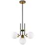 Parsons 22"W Matte Black and Olde Brass 4-Light Chandelier
