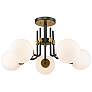 3_Parsons 27" Wide Matte Black and Brass 5-Light Ceiling Light