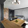 5_Parsons 27" Wide Matte Black and Brass 5-Light Ceiling Light more views