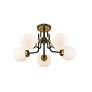 7_Parsons 27" Wide Matte Black and Brass 5-Light Ceiling Light more views