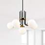 2_Parsons 27"W Matte Black and Olde Brass 6-Light Chandelier