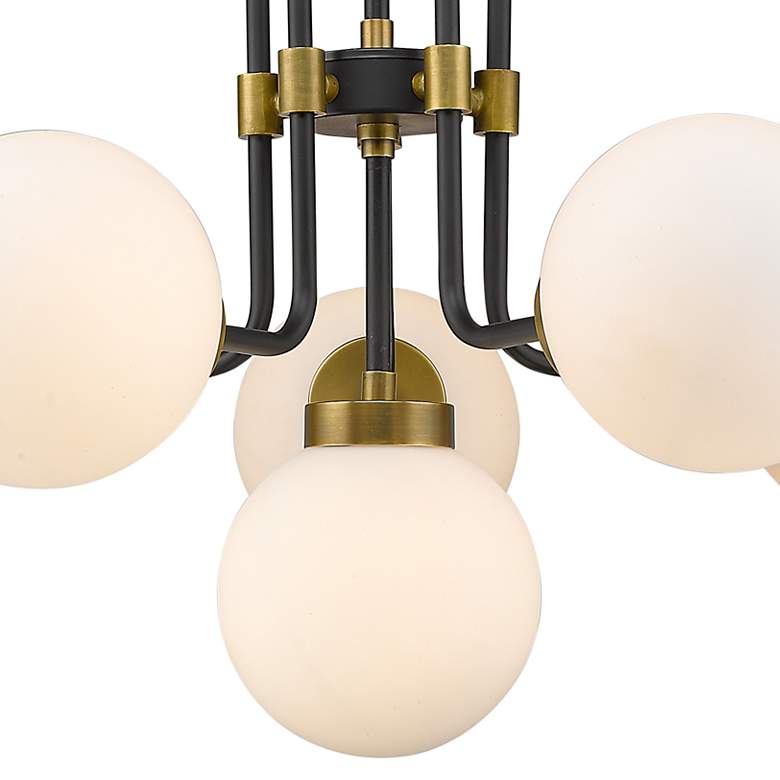 Image 4 Parsons 27"W Matte Black and Olde Brass 6-Light Chandelier more views