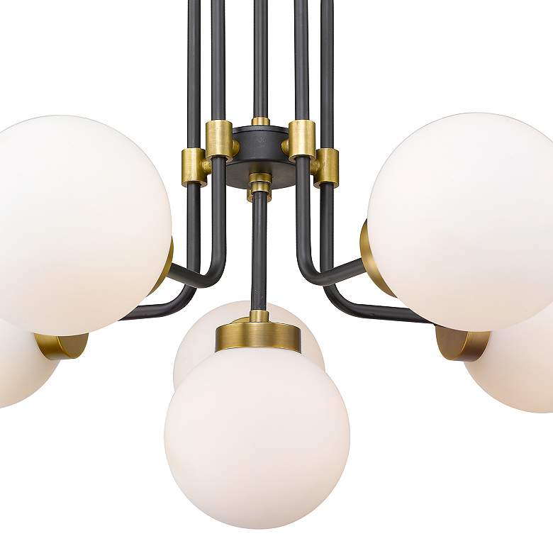 Image 5 Parsons 27"W Matte Black and Olde Brass 6-Light Chandelier more views