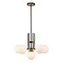 6_Parsons 27"W Matte Black and Olde Brass 6-Light Chandelier more views