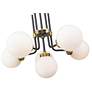Parsons 27"W Matte Black and Olde Brass 6-Light Chandelier in scene