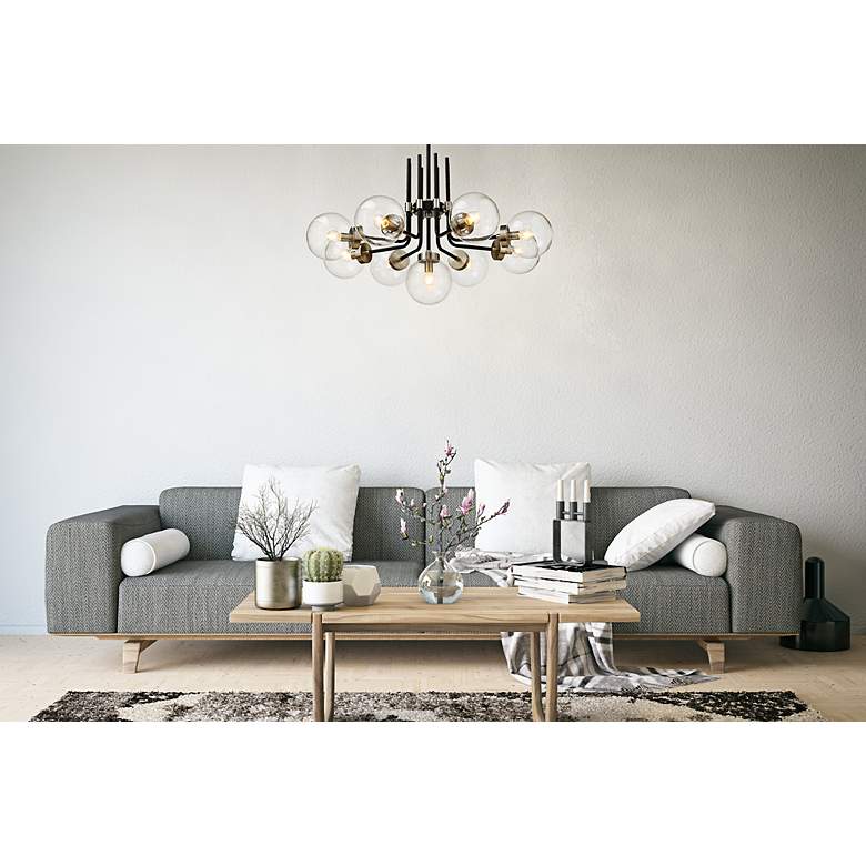 Image 3 Parsons 32" Wide Black and Brushed Nickel 9-Light Chandelier more views