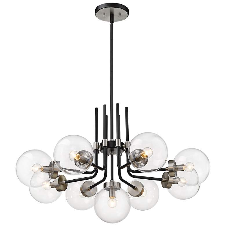 Image 5 Parsons 32" Wide Black and Brushed Nickel 9-Light Chandelier more views