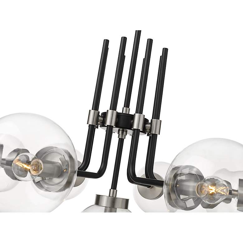 Image 6 Parsons 32" Wide Black and Brushed Nickel 9-Light Chandelier more views