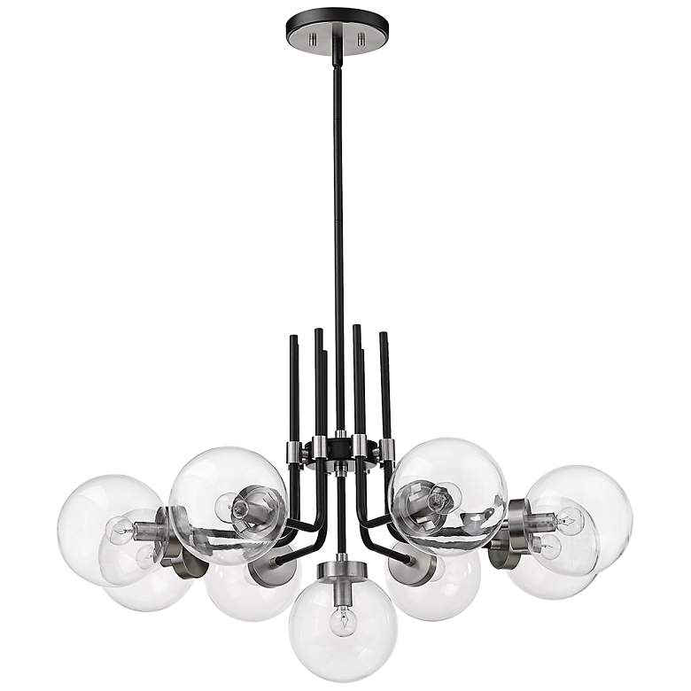 Image 7 Parsons 32" Wide Black and Brushed Nickel 9-Light Chandelier more views