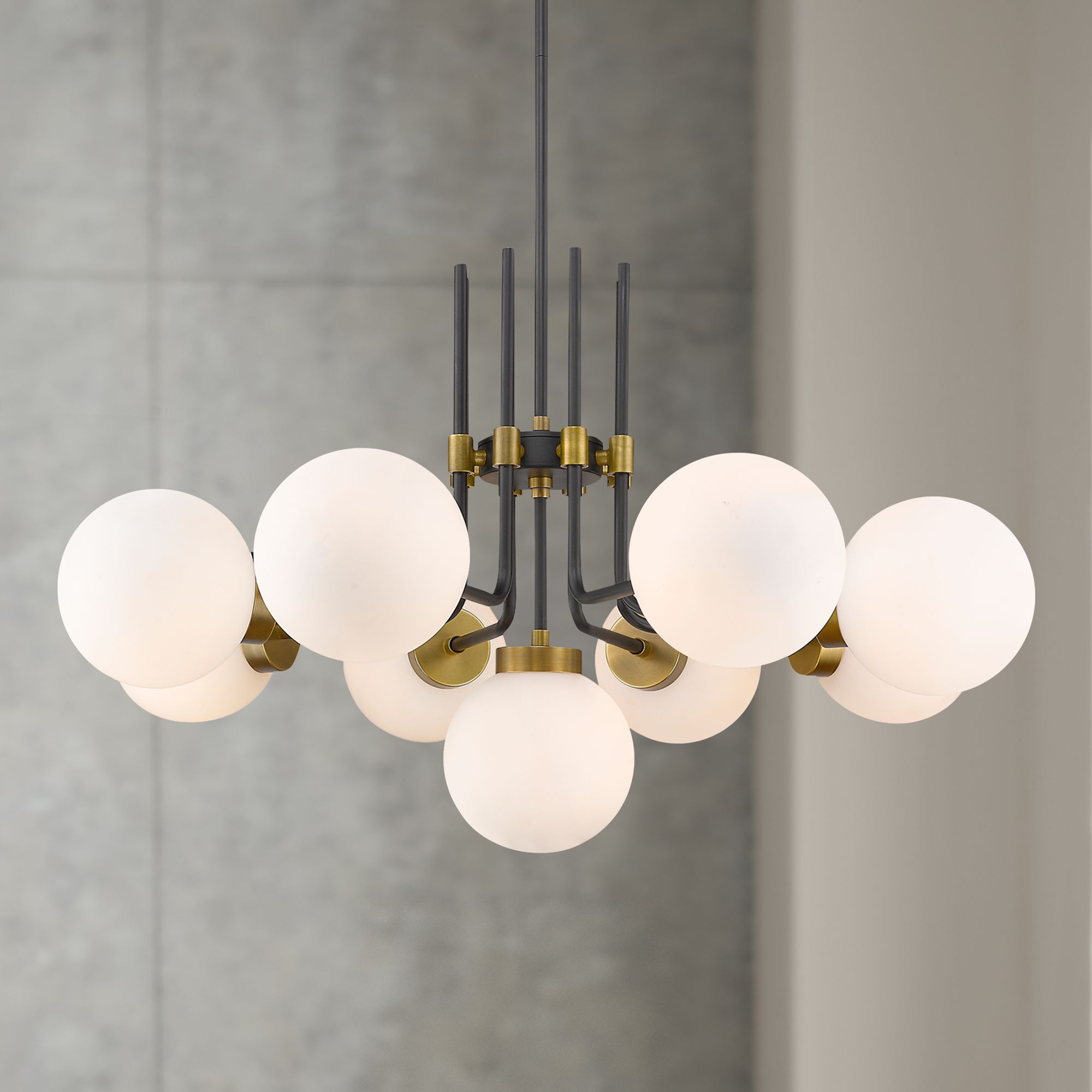 Black and brass store light fixtures