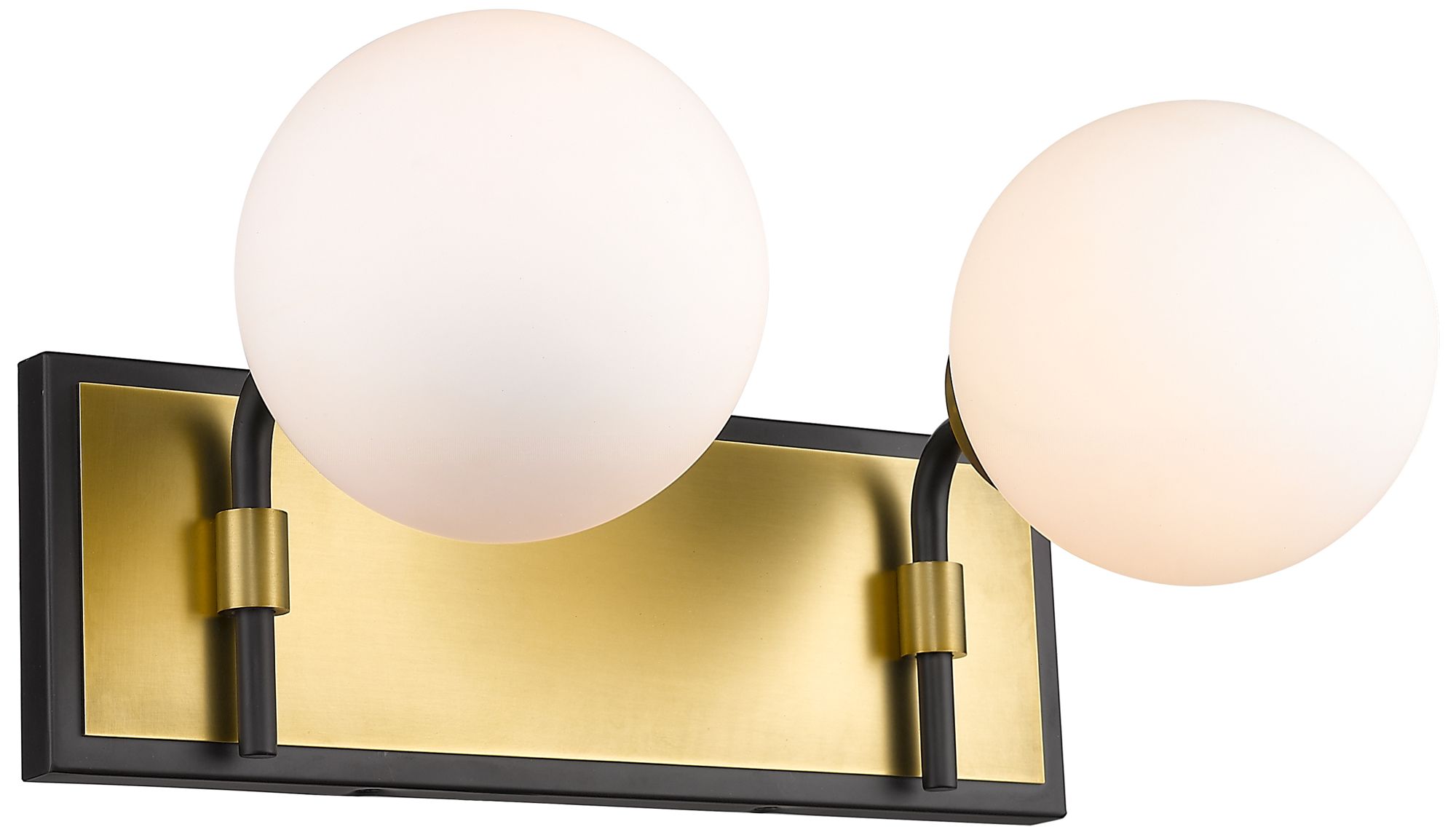 Parsons by Z-Lite Matte Black + Olde Brass 16 inch 2 Light Vanity