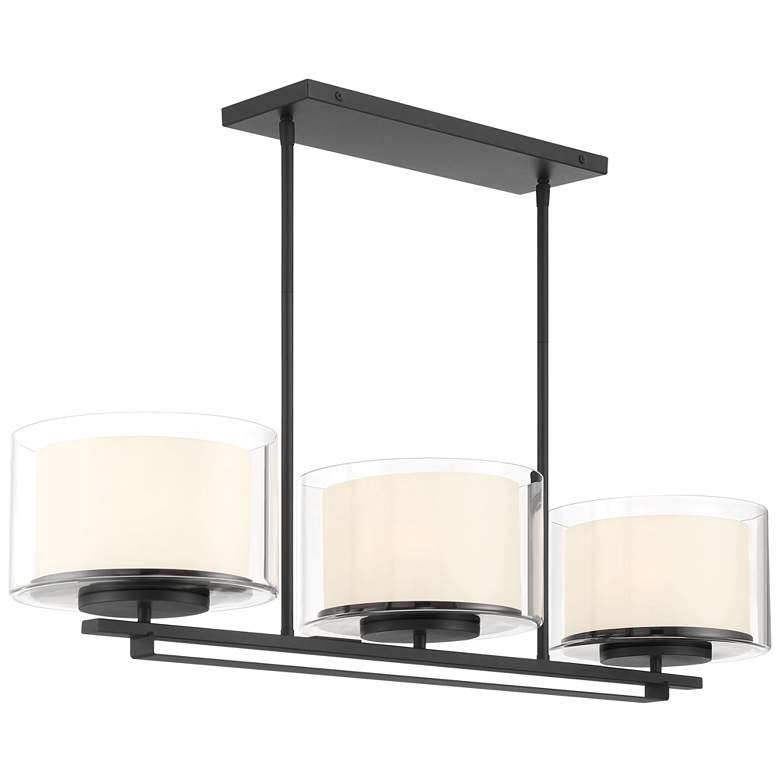 Image 1 Parsons Studio 38" Wide Sand Coal 3-Light Island Chandelier