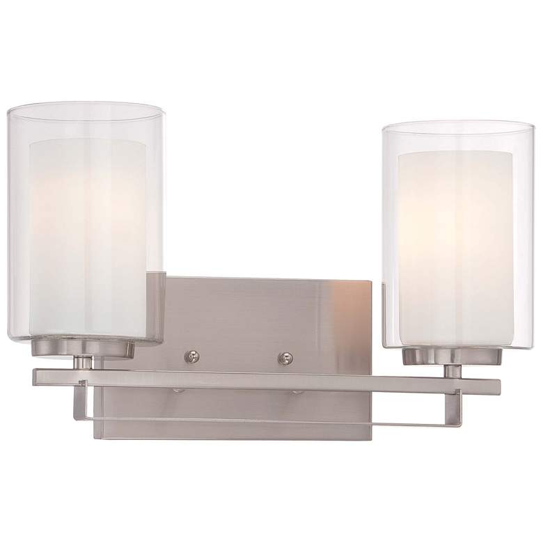 Image 1 Parsons Studio 8 3/4"H Brushed Nickel 2-Light Wall Sconce