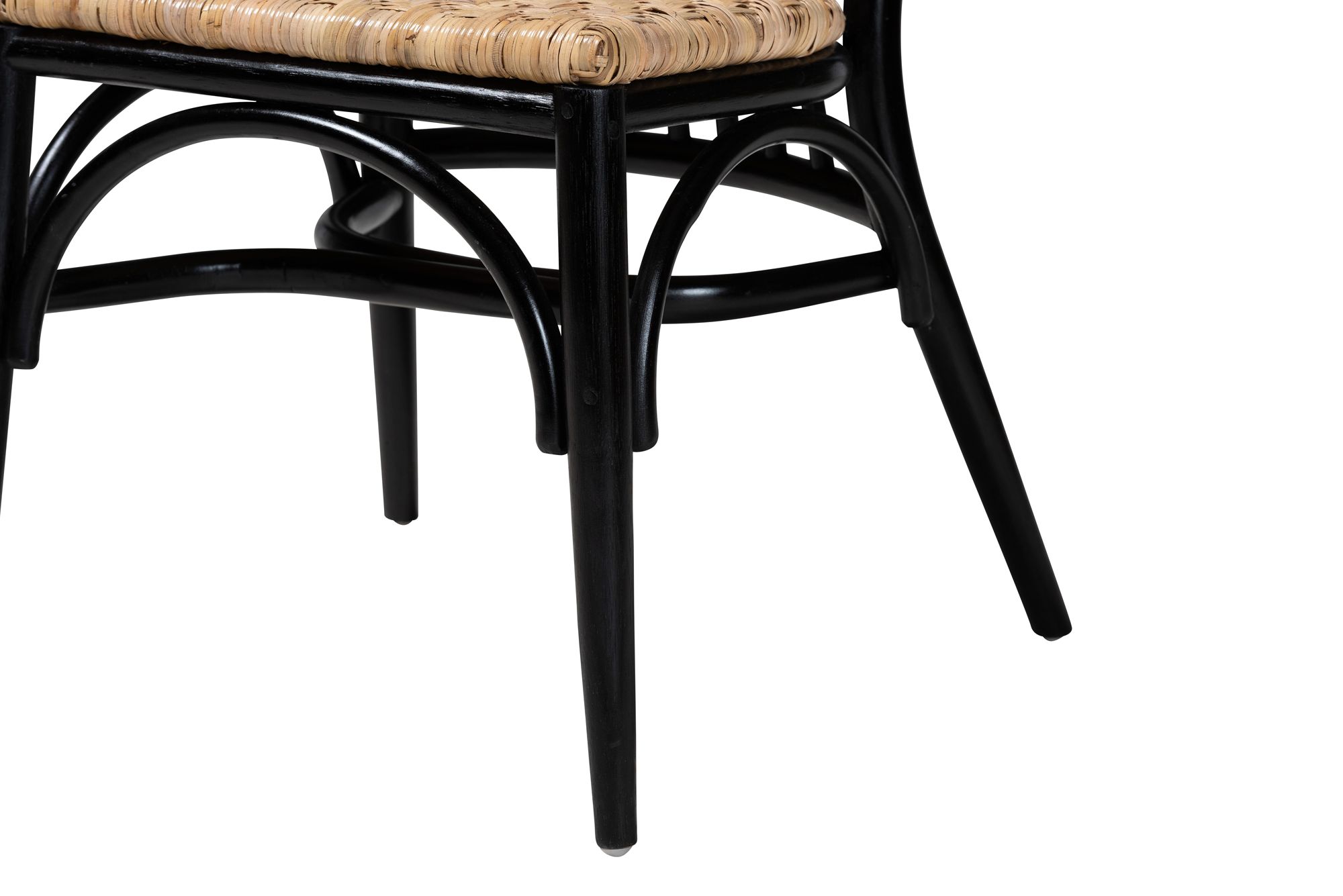 Image 3 Parthenia Natural Rattan Black Wood Dining Chair more views