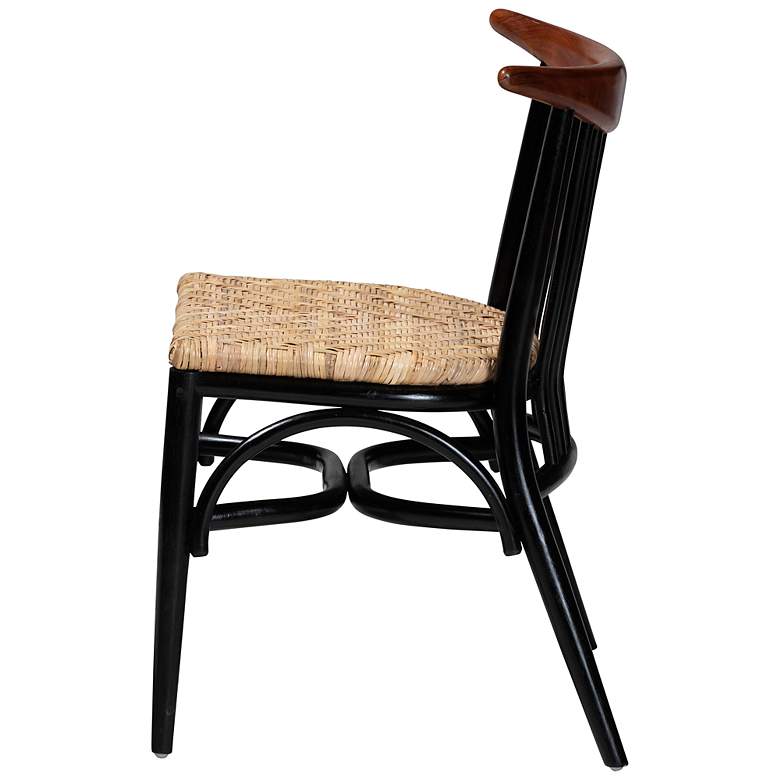 Image 6 Parthenia Natural Rattan Black Wood Dining Chair more views