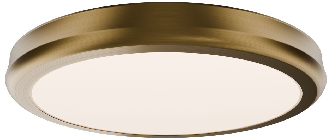 Parthenon 1.13"H x 10"W 1-Light Flush Mount in Aged Brass