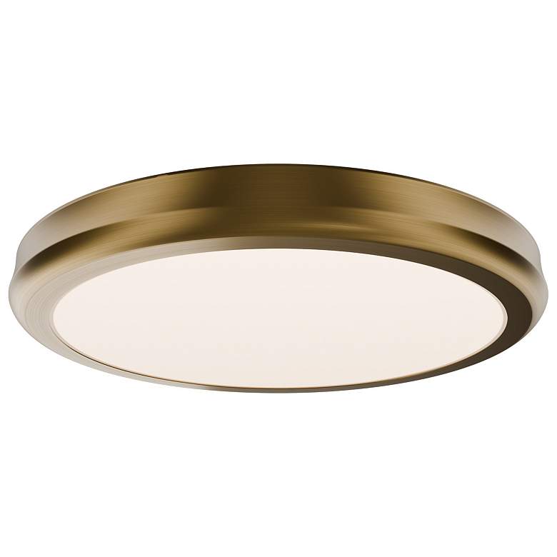Image 1 Parthenon 1.13"H x 10"W 1-Light Flush Mount in Aged Brass
