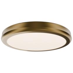 Parthenon 1.13"H x 10"W 1-Light Flush Mount in Aged Brass