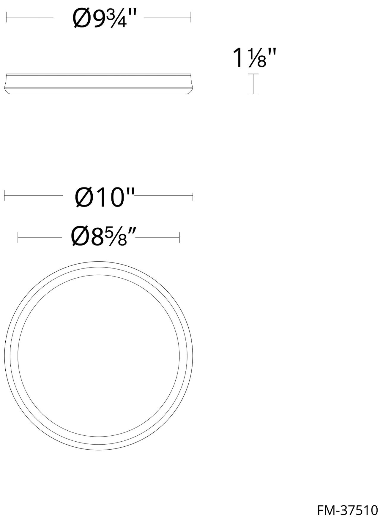 Image 3 Parthenon 1.13"H x 10"W 1-Light Flush Mount in Black more views