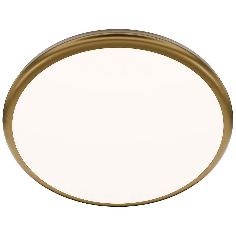 Image 1 Parthenon 1.13"H x 15"W 1-Light Flush Mount in Aged Brass