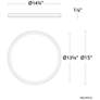 3_Parthenon 1.13"H x 15"W 1-Light Flush Mount in White more views