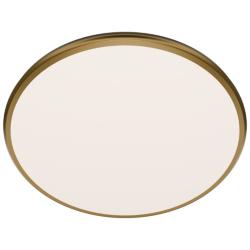 Parthenon 1.13"H x 22"W 1-Light Flush Mount in Aged Brass