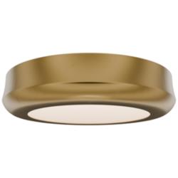Parthenon 1.13"H x 5"W 1-Light Flush Mount in Aged Brass