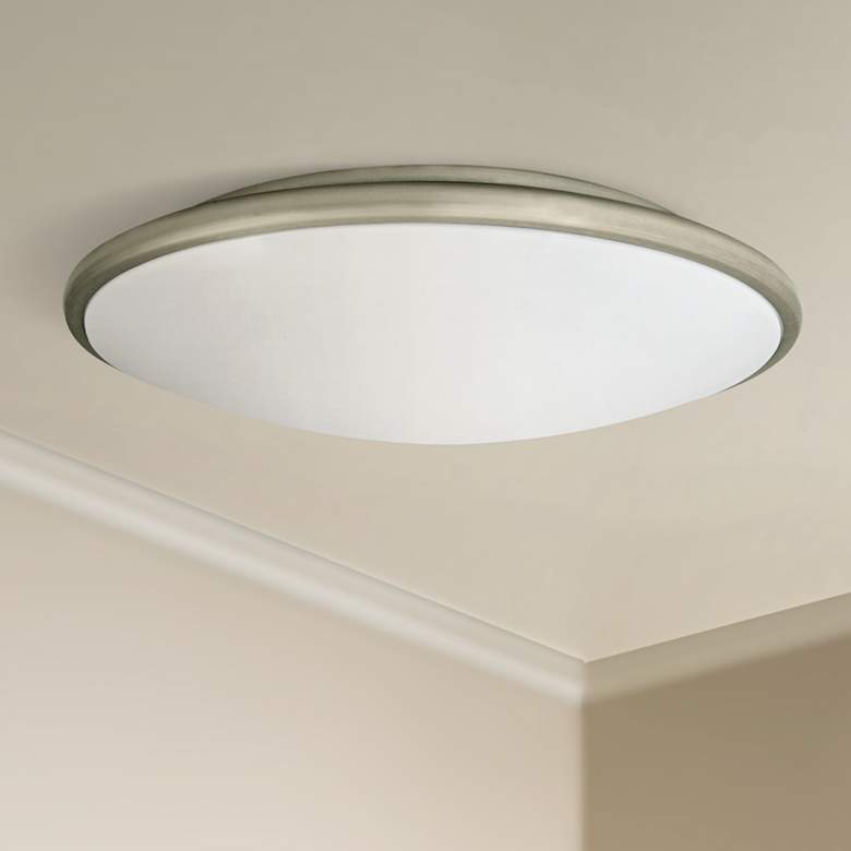 Image 1 Partia Flushmount 13 inch Wide Nickel LED Ceiling Light