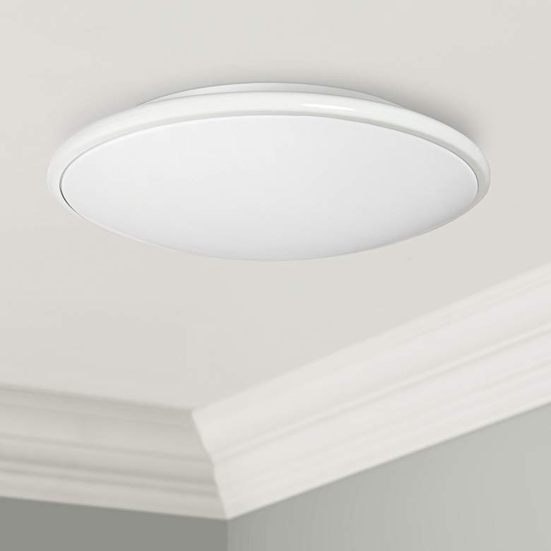 Image 1 Partia Flushmount 17 inch Wide White LED Ceiling Light