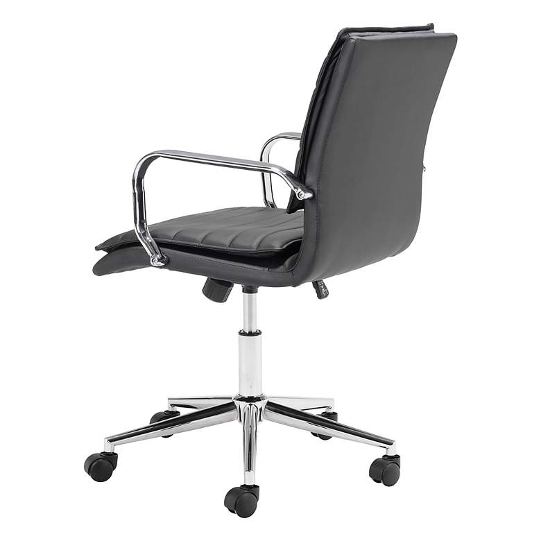 Image 6 Partner Black Faux Leather Adjustable Swivel Office Chair more views