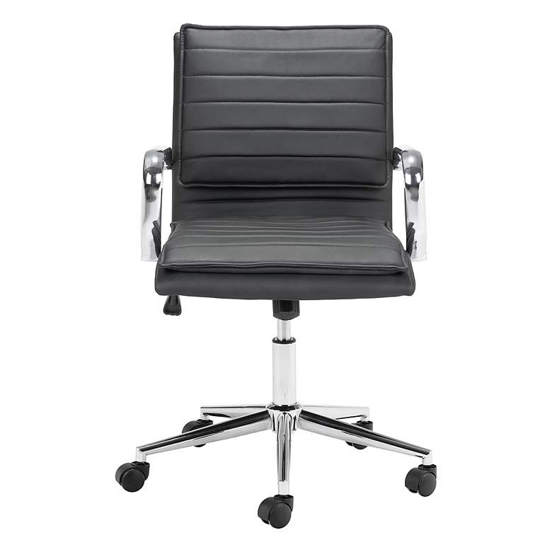 Image 7 Partner Black Faux Leather Adjustable Swivel Office Chair more views
