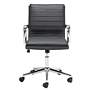 Partner Black Faux Leather Adjustable Swivel Office Chair